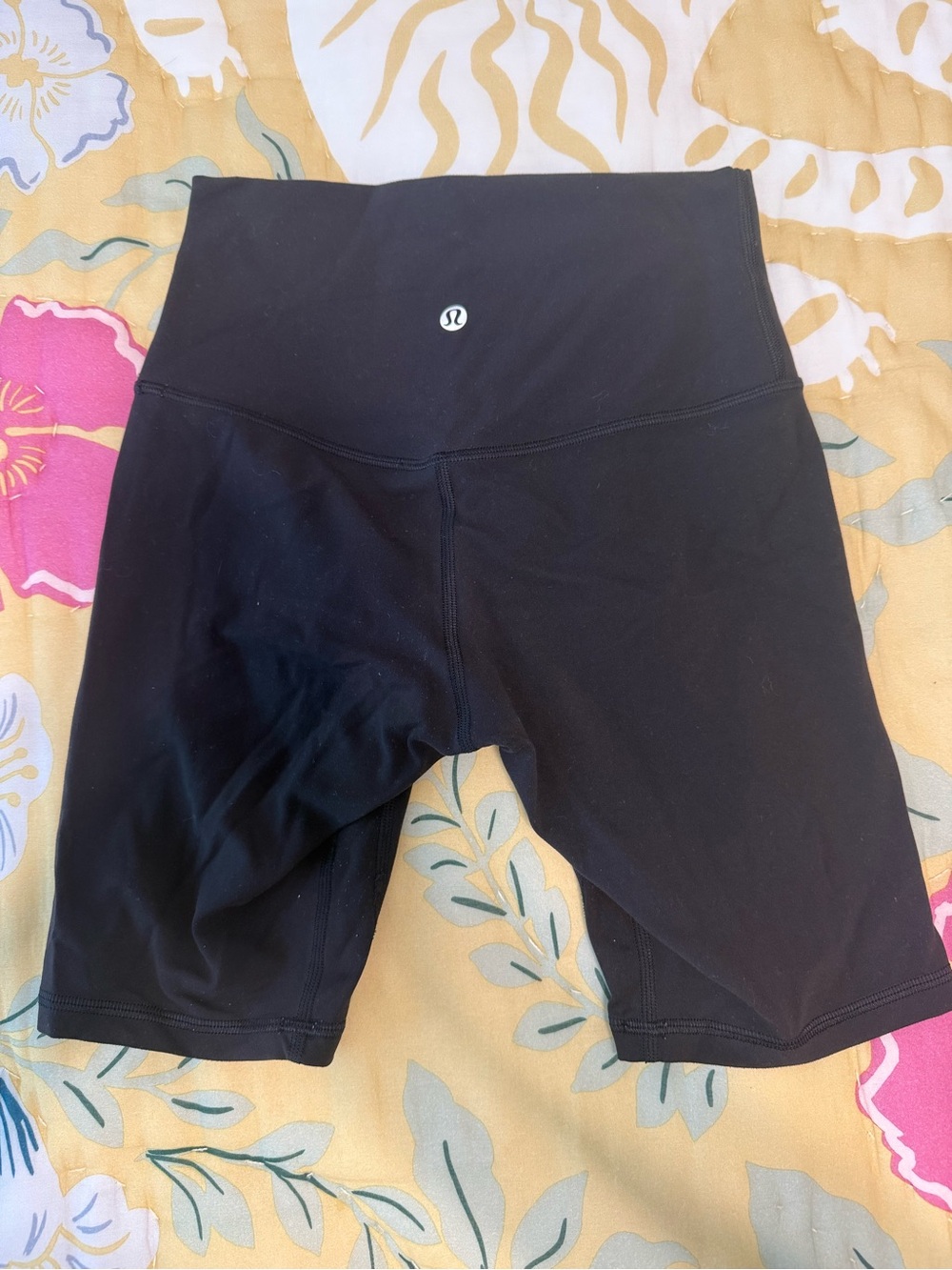 lululemon athletica Black High-Rise Bike Shorts with Logo